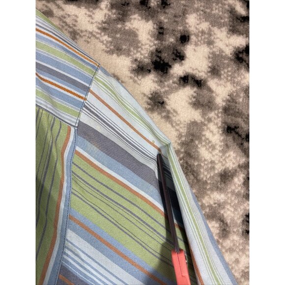 Tommy Bahama Shirt Mens Size Extra Large 100% Silk Striped Collared Casual - Picture 10 of 13